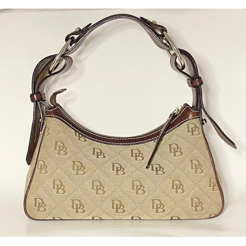 DOONEY AND BURKE Tan Canvas Monogram Bag